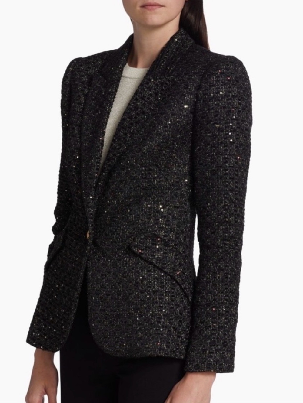Lagence 🖤 Chamberlain Sequin Tweed Blazer - Picture 8 of 12